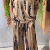 Kirsten | stilvoller Satin-Freizeitanzug mit rundem Ausschnitt für Damen