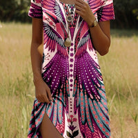 Kara | trendiges Kleid mit Rundhals und floralen indischen Akzenten