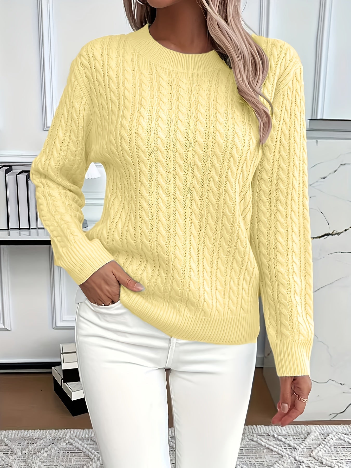 Glenda | Zopfmuster-Strickpullover