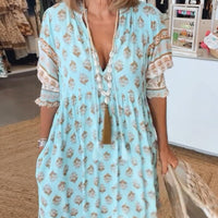 Liana | Bedrucktes Kleid mit V-Ausschnitt