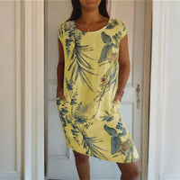 Teres | Rundhalskleid mit botanischem Print