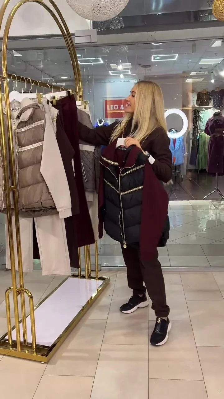 Lysa | Freizeit-Set mit Weste und Kapuzenpullover