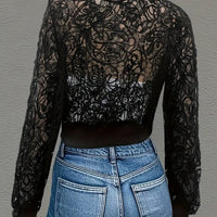 Marlia | Crop Lace Bomberjacke