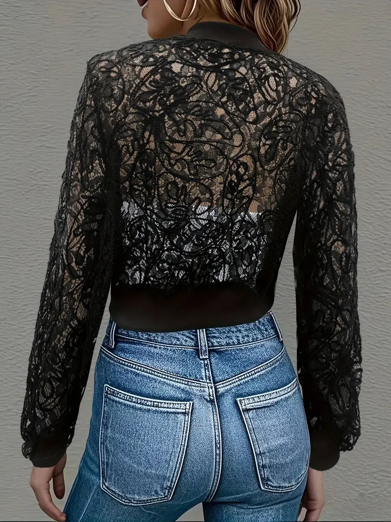 Marlia | Crop Lace Bomberjacke