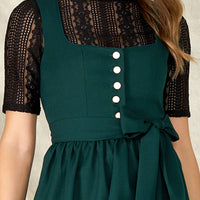 Keia | Dunkelgrünes Dirndlkleid mit Knöpfen