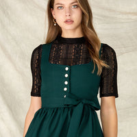 Keia | Dunkelgrünes Dirndlkleid mit Knöpfen
