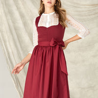 Ciel | Rotes Dirndlkleid mit Herzausschnitt und Reißverschluss