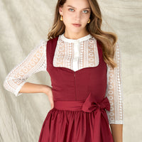 Ciel | Rotes Dirndlkleid mit Herzausschnitt und Reißverschluss