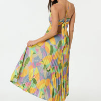 Otelle | Buntes abstraktes plissiertes Midikleid