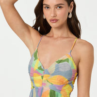 Otelle | Buntes abstraktes plissiertes Midikleid