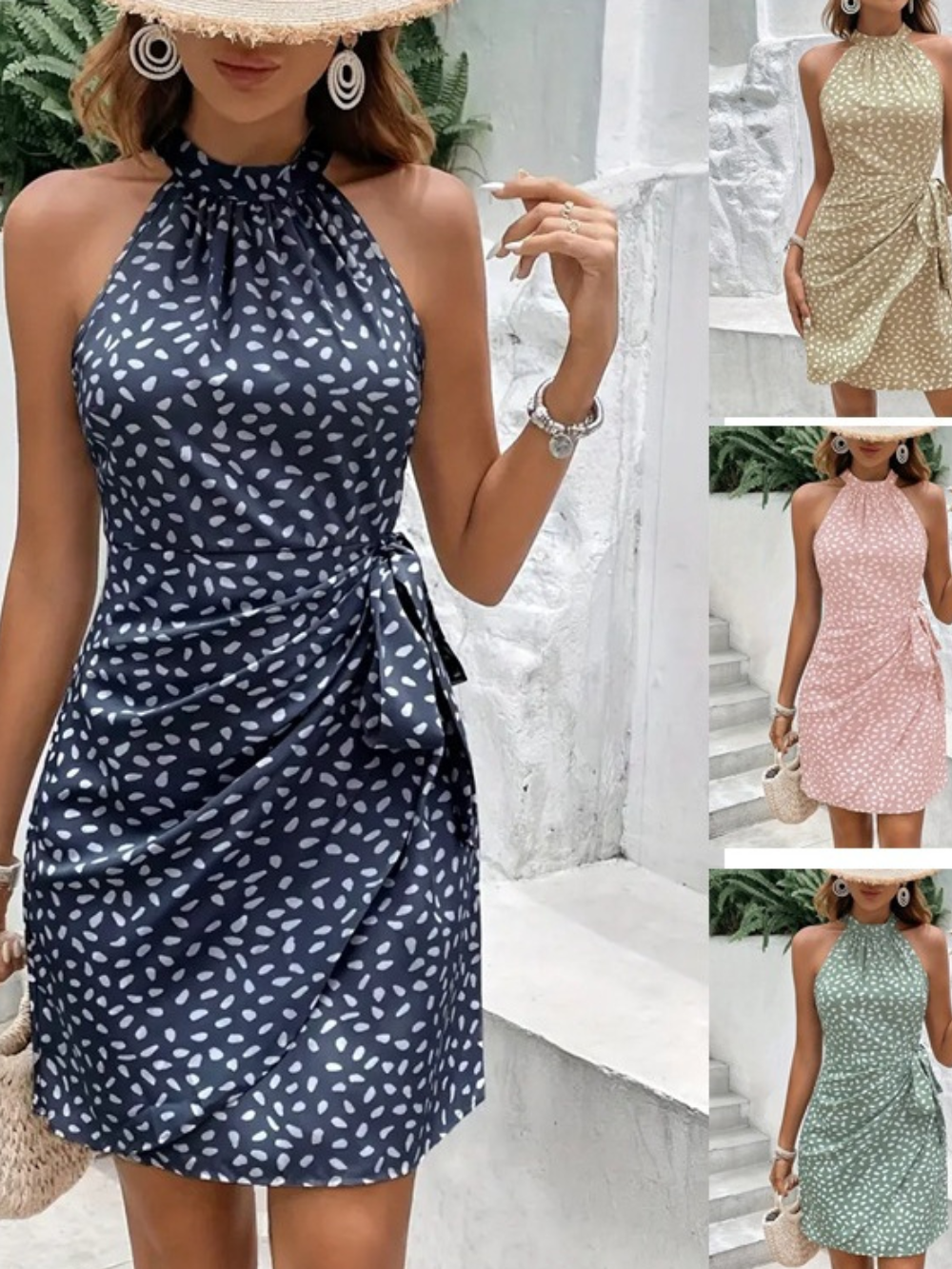 Bleu | Neckholder-Krawatten Sommerkleid