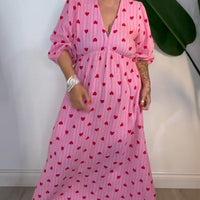 Maisy | elegantes Kleid mit Herzmuster