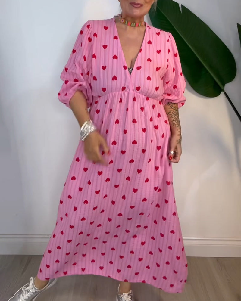 Maisy | elegantes Kleid mit Herzmuster