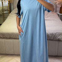 Cassandra | feminines Kleid in Abaya-Style mit kurzen Ärmeln