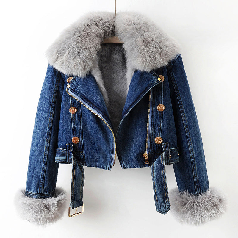 Mariga | Jeansjacke mit Fuchskragen