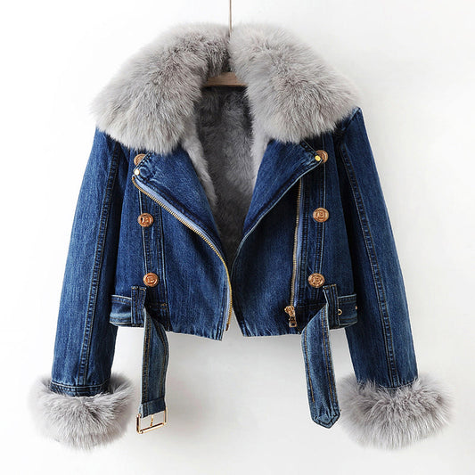 Mariga | Jeansjacke mit Fuchskragen