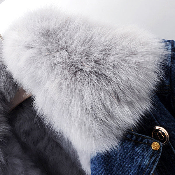 Mariga | Jeansjacke mit Fuchskragen