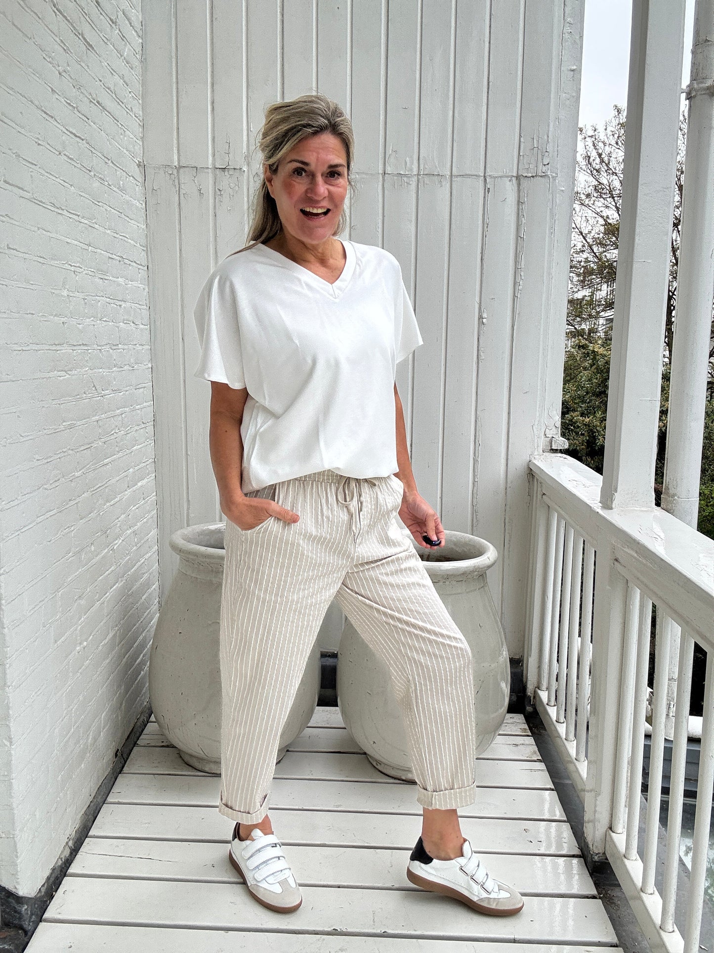 Sam | Stylisches Top mit Kartuschenmuster