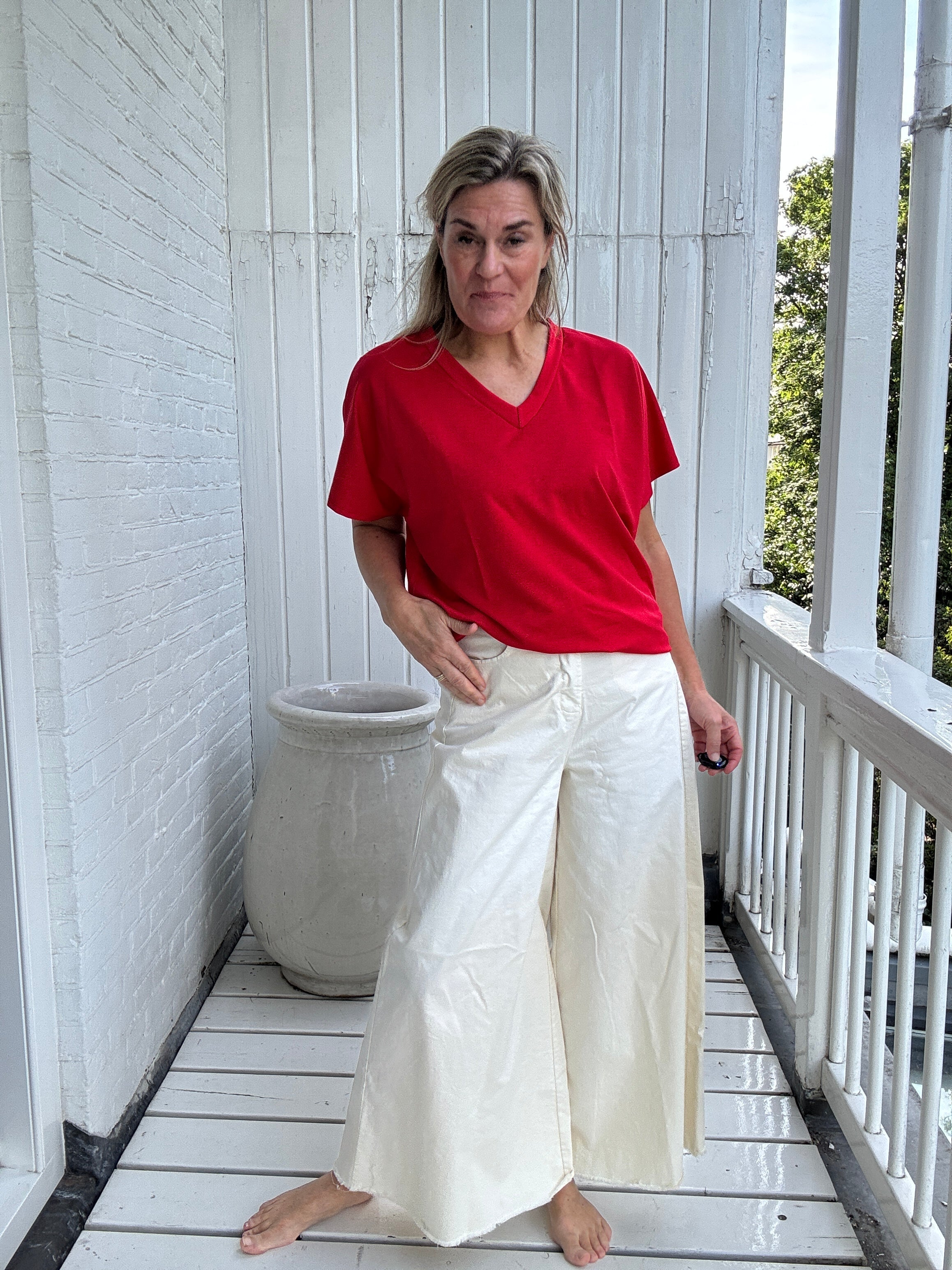 Sam | Stylisches Top mit Kartuschenmuster