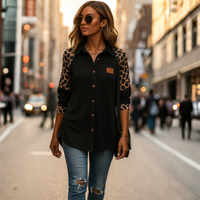 Zesia | Hemd mit Leopardenmuster und Knopfleiste