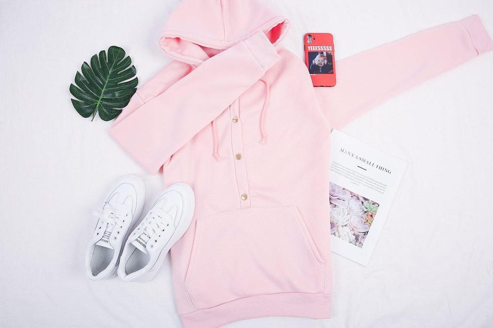 Adhara™ | Kapuzenpulli mit Fronttasche und Knopfleiste