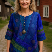 Emma | Farbige Top mit halblangen Ärmeln