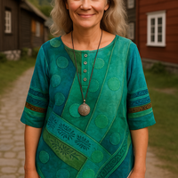 Emma | Farbige Top mit halblangen Ärmeln