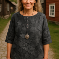 Emma | Farbige Top mit halblangen Ärmeln