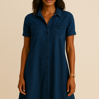 Nalah | Denim-Shirt-Minikleid mit Knopfleiste