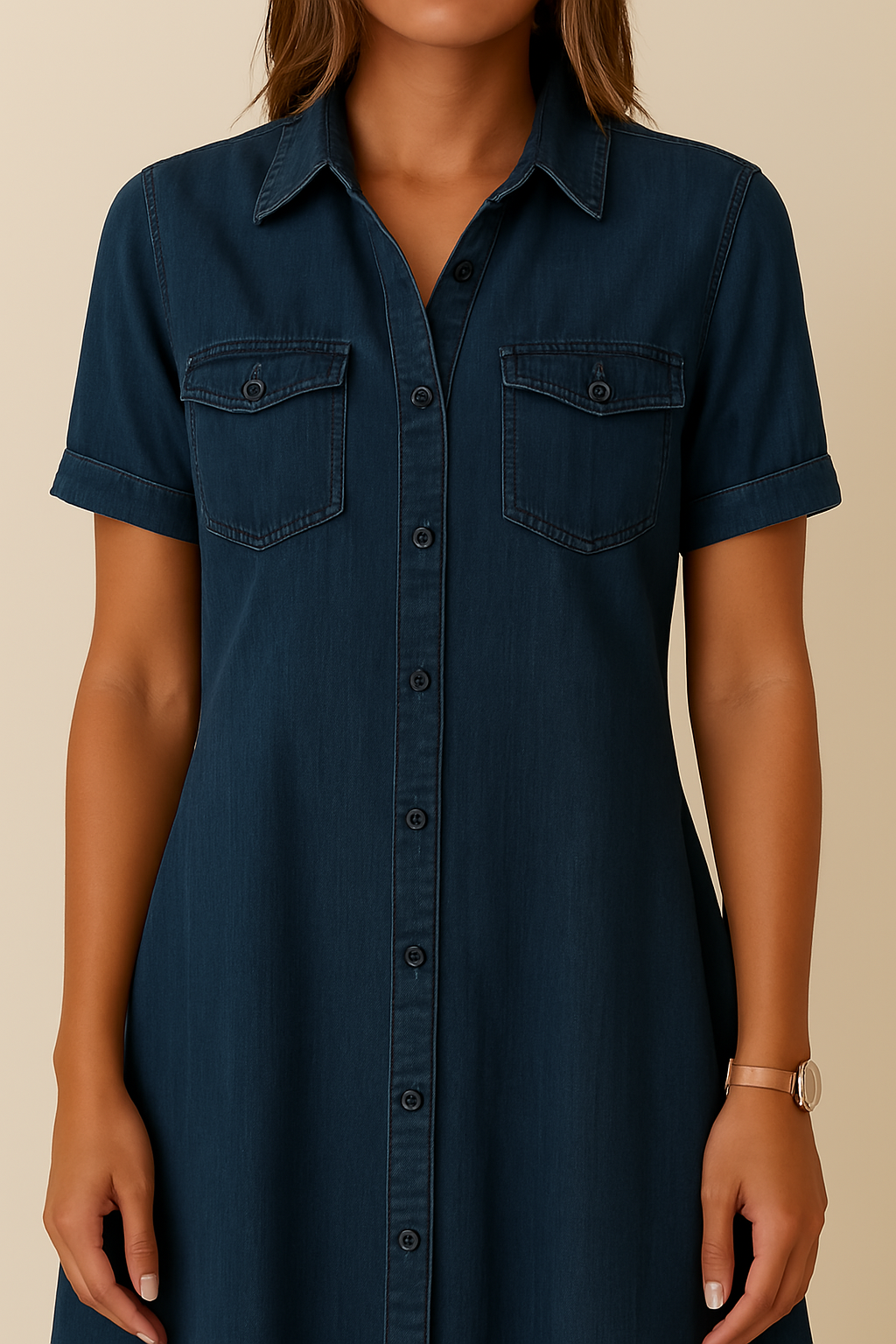 Nalah | Denim-Shirt-Minikleid mit Knopfleiste