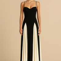 Clair | Maxikleid mit schwarzem und weißem Einsatz