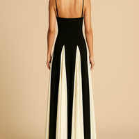 Clair | Maxikleid mit schwarzem und weißem Einsatz