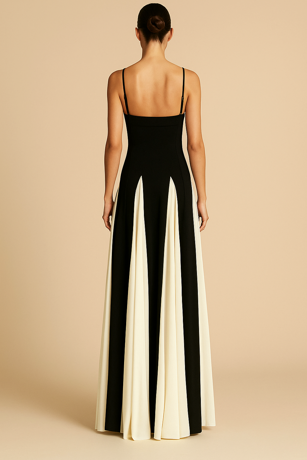 Clair | Maxikleid mit schwarzem und weißem Einsatz