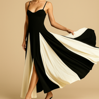 Clair | Maxikleid mit schwarzem und weißem Einsatz