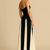 Clair | Maxikleid mit schwarzem und weißem Einsatz