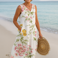 Millie | elegantes ärmelloses Kleid mit Blumenmuster