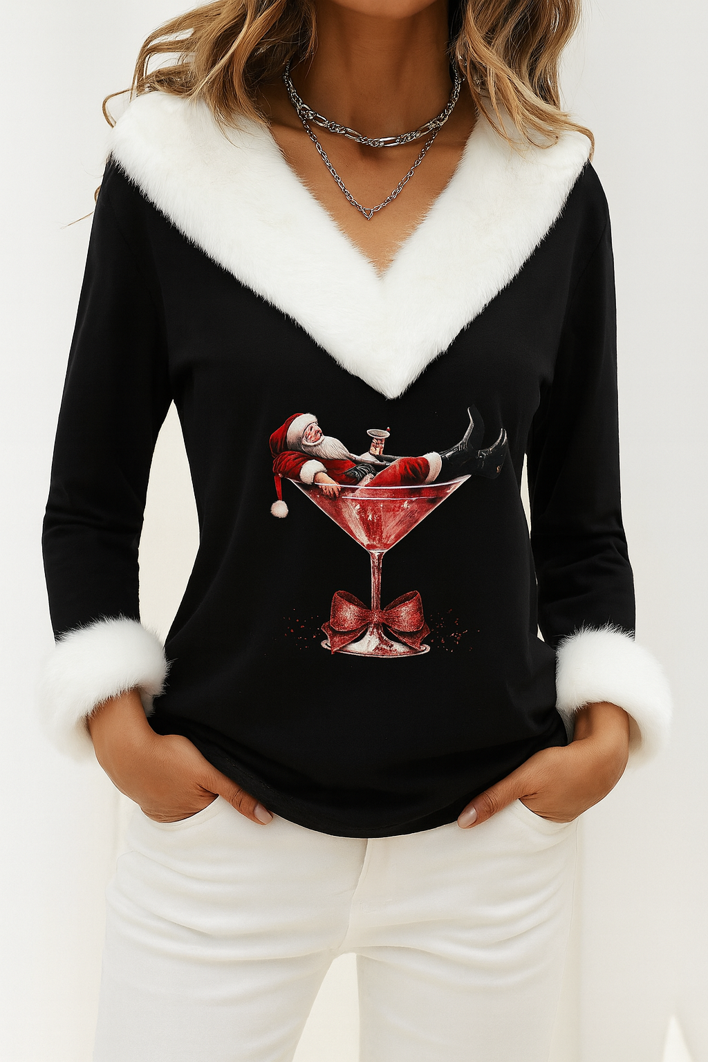 Lotte | Plüschpullover mit Weihnachtsmotiv