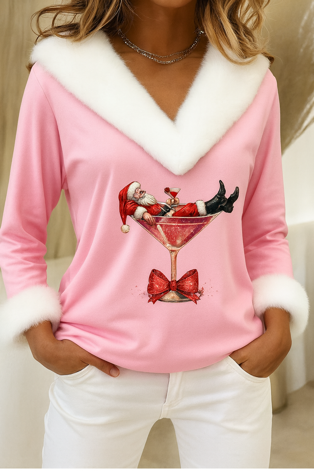 Lotte | Plüschpullover mit Weihnachtsmotiv