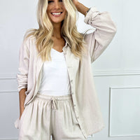 Genevieve | bequemes Hemd aus Viskose und Leinen in klassischer Unifarbe