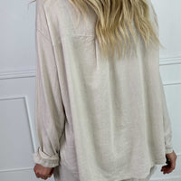 Genevieve | bequemes Hemd aus Viskose und Leinen in klassischer Unifarbe