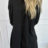 Genevieve | bequemes Hemd aus Viskose und Leinen in klassischer Unifarbe