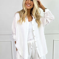 Genevieve | bequemes Hemd aus Viskose und Leinen in klassischer Unifarbe