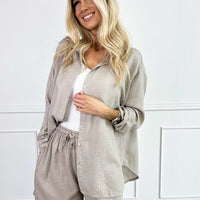 Genevieve | bequemes Hemd aus Viskose und Leinen in klassischer Unifarbe