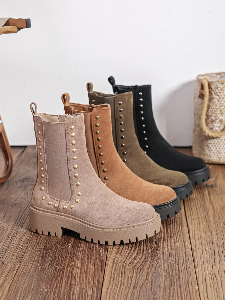 Jasmien | Stiefeletten in Taupe