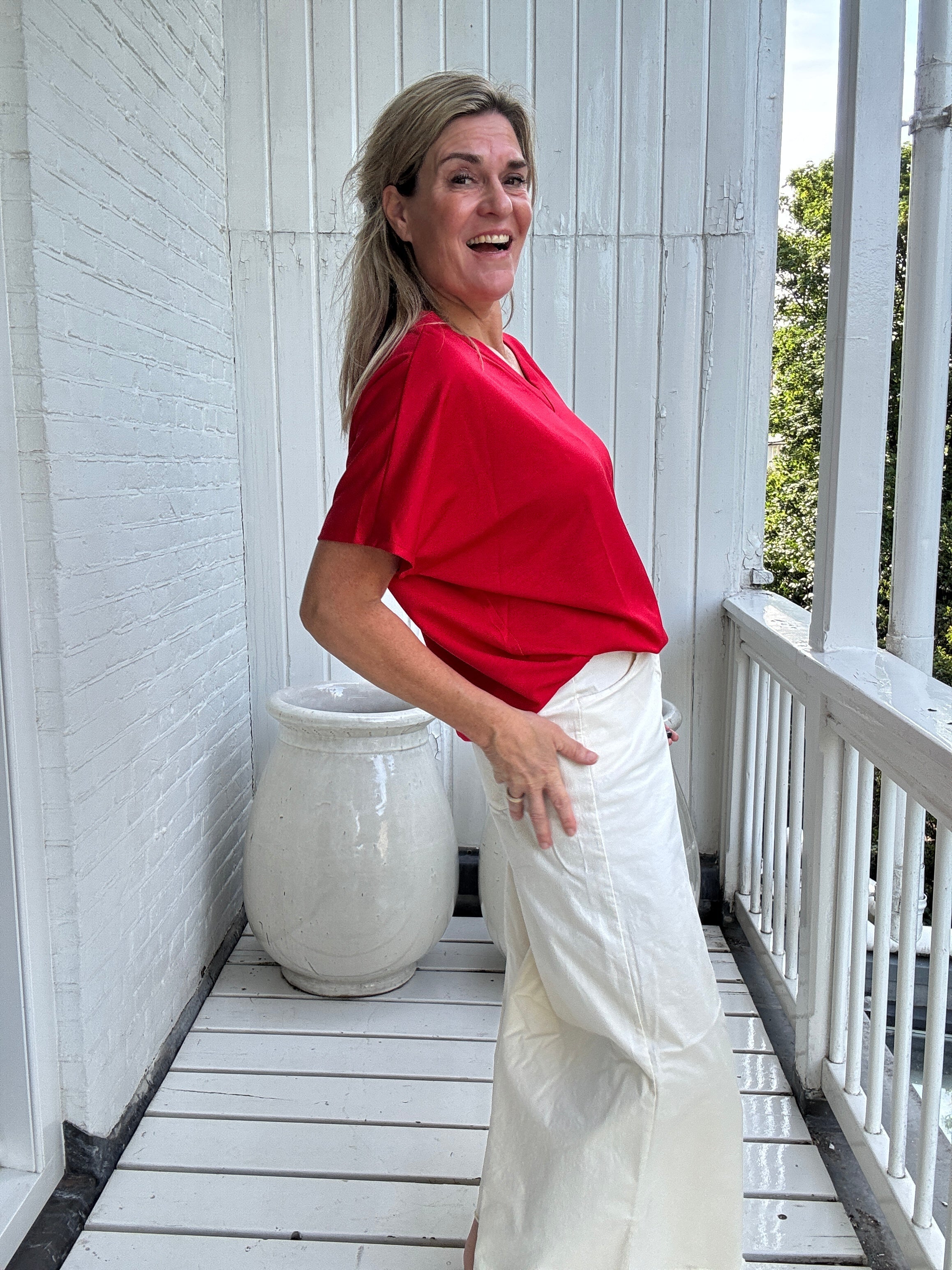 Sam | Stylisches Top mit Kartuschenmuster