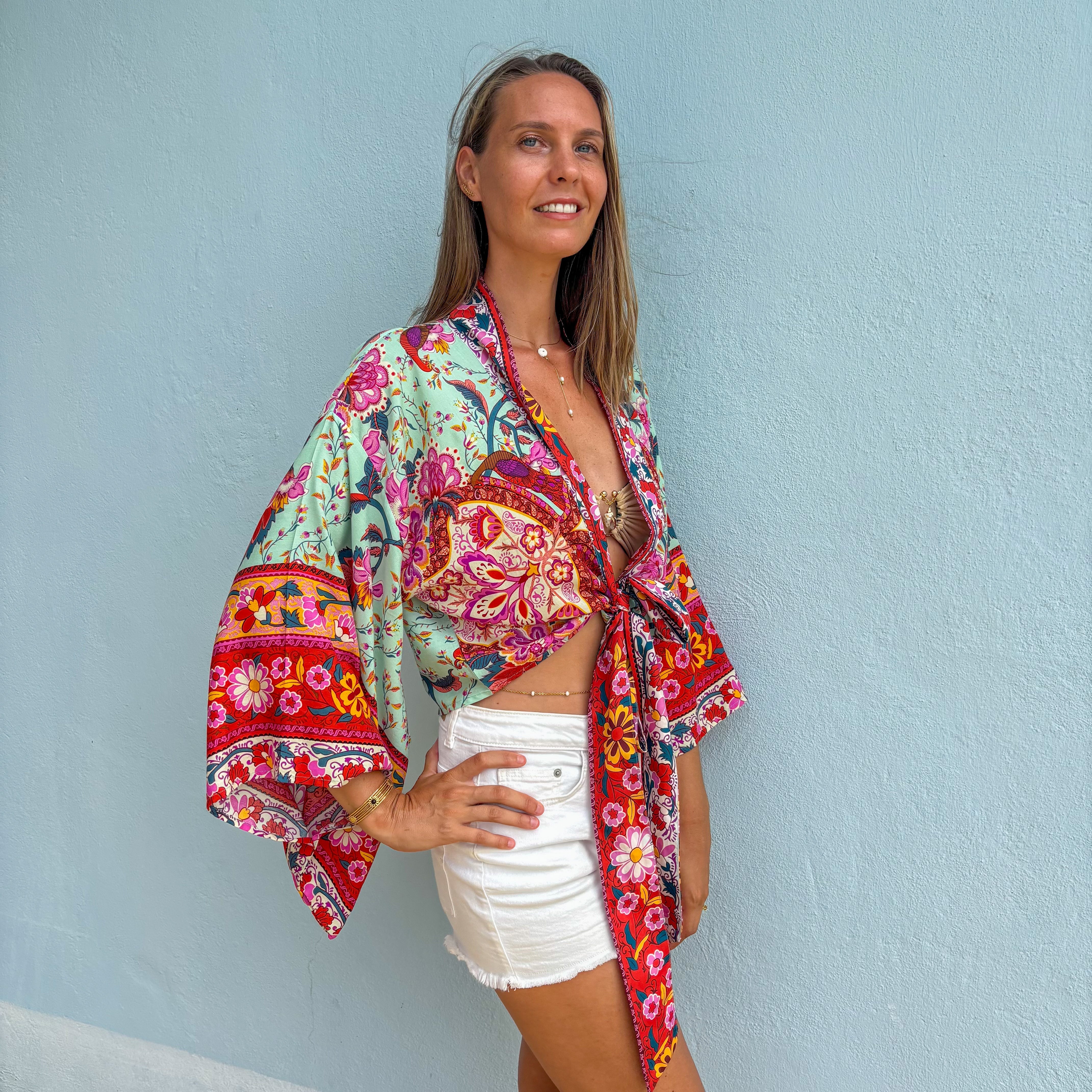Giulia | Kimono-Top mit Blumenmuster