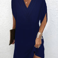 Estelle™ | Elegantes, einfarbiges Kleid mit geschlitzten Ärmeln