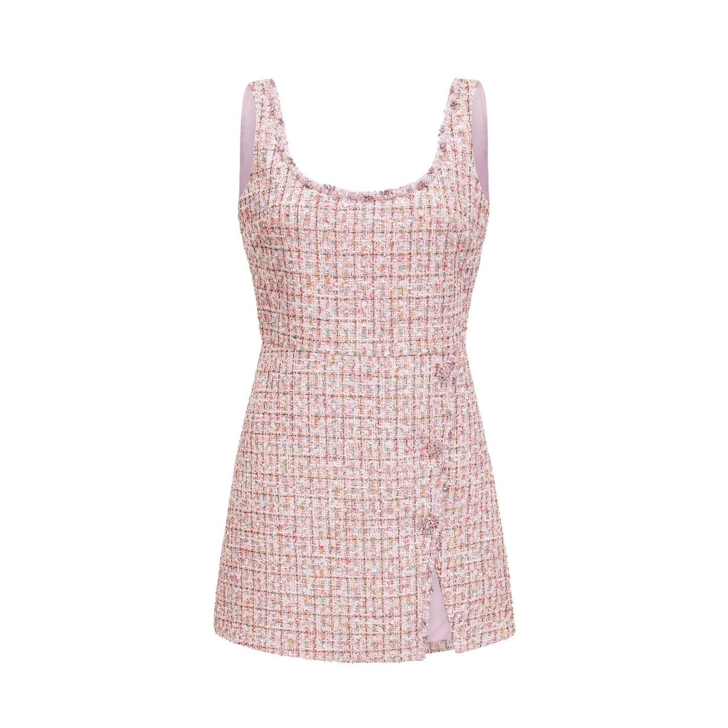 Alexia | stilvolles rosa Minikleid im Tweed-Design
