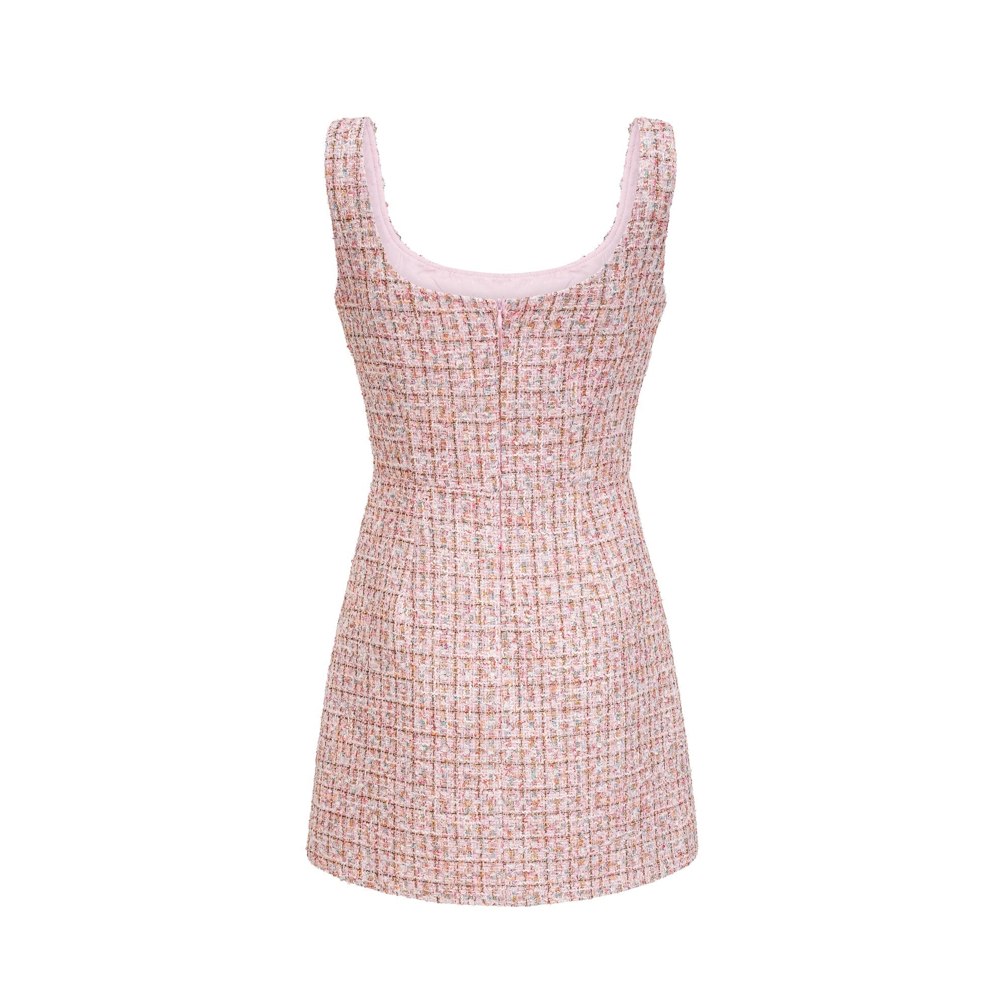 Alexia | stilvolles rosa Minikleid im Tweed-Design