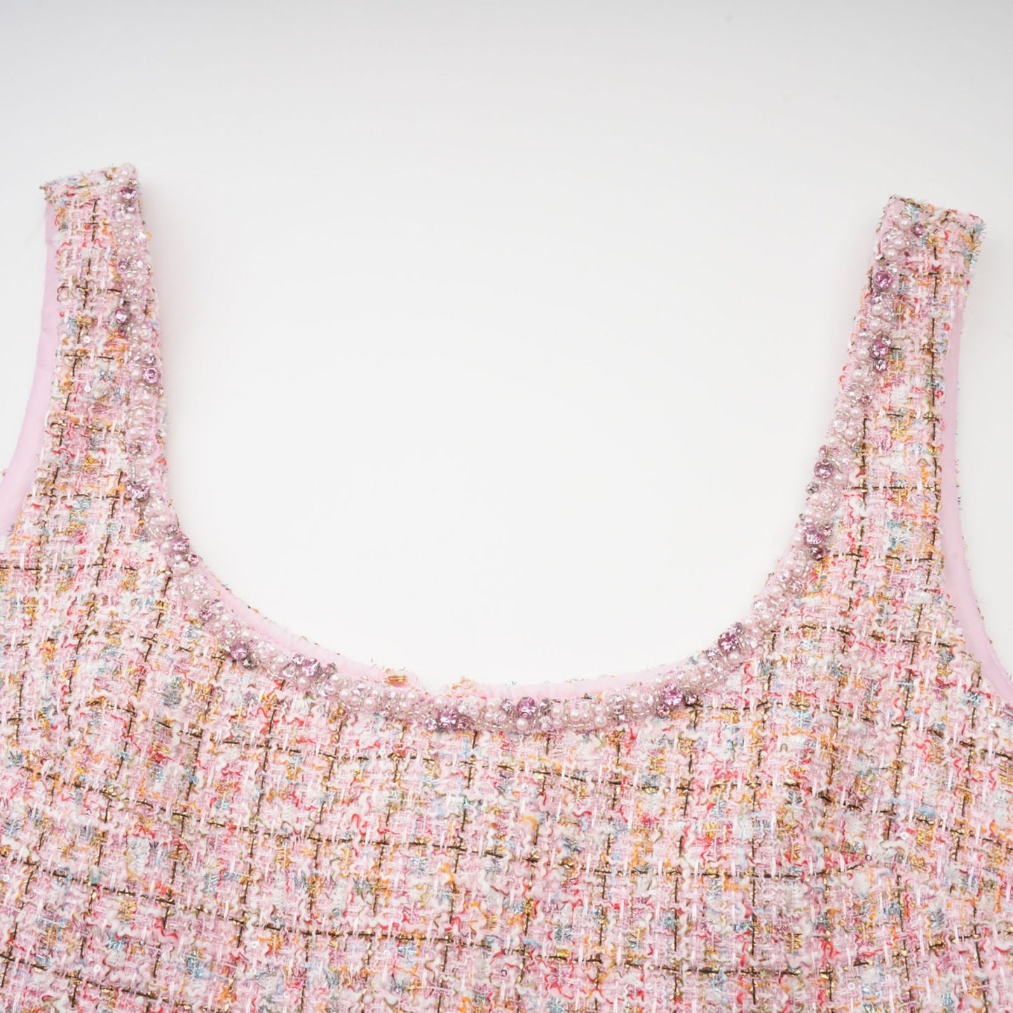 Alexia | stilvolles rosa Minikleid im Tweed-Design